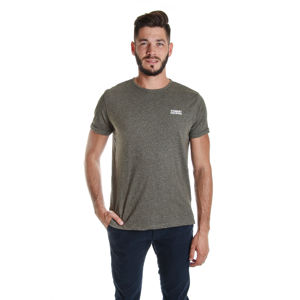 Tommy Hilfiger pánské khaki melírované tričko Modern